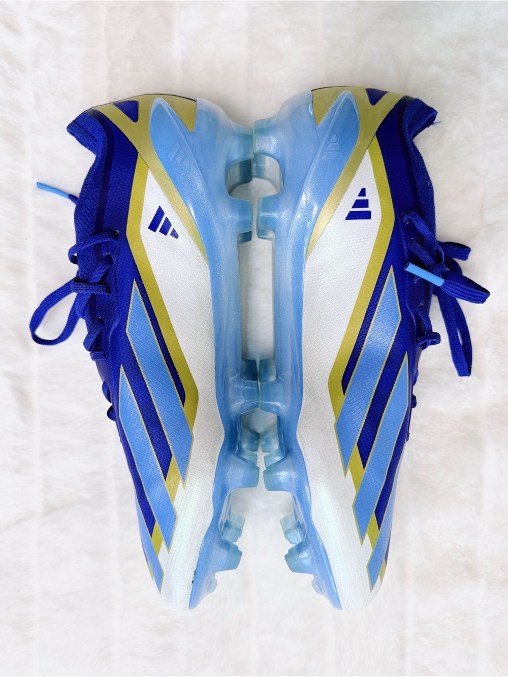 Adidas Messi FG Soccer Cleats Men’s US 7 Blue White Gold Football Boots EU 40